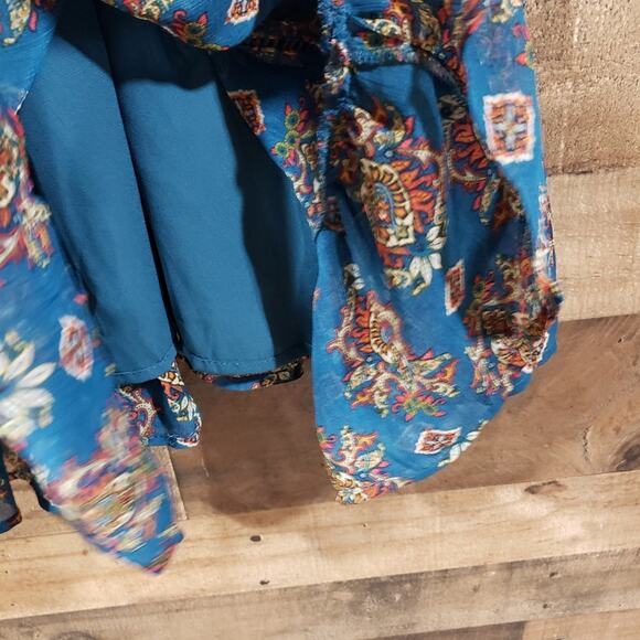 Coco + Jaimeson NWT rough water boho chiffon mini dress woman's size small - Picture 9 of 13